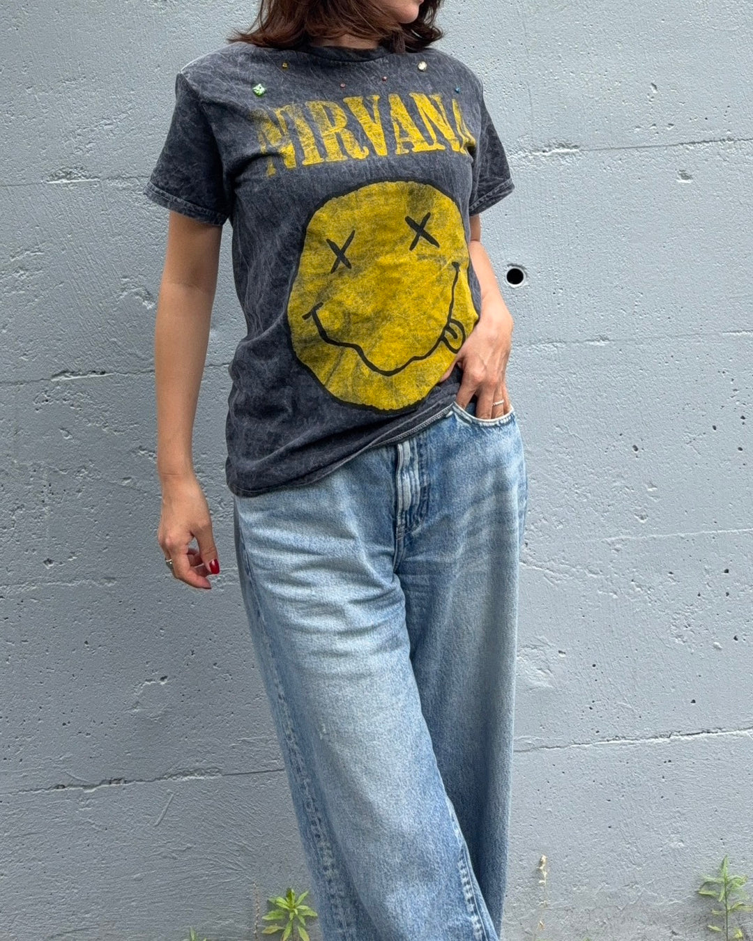 NIRVANA Crystal Dust Grace Shoulder Tee
