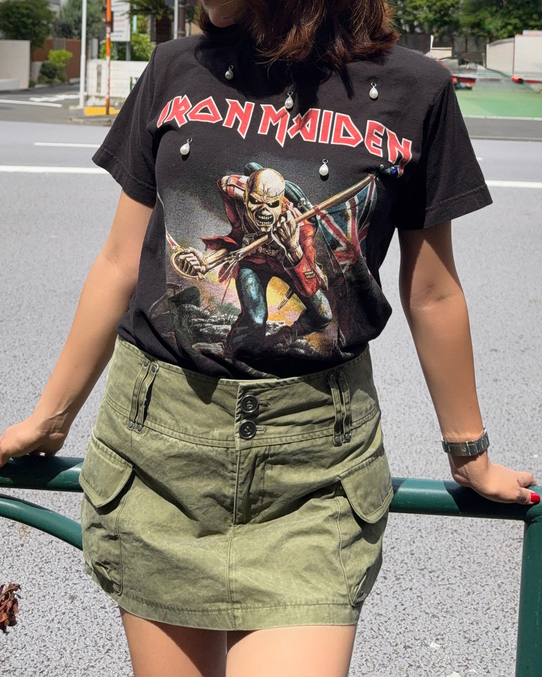 Iron Maiden Pearl Grace Shoulder Tee