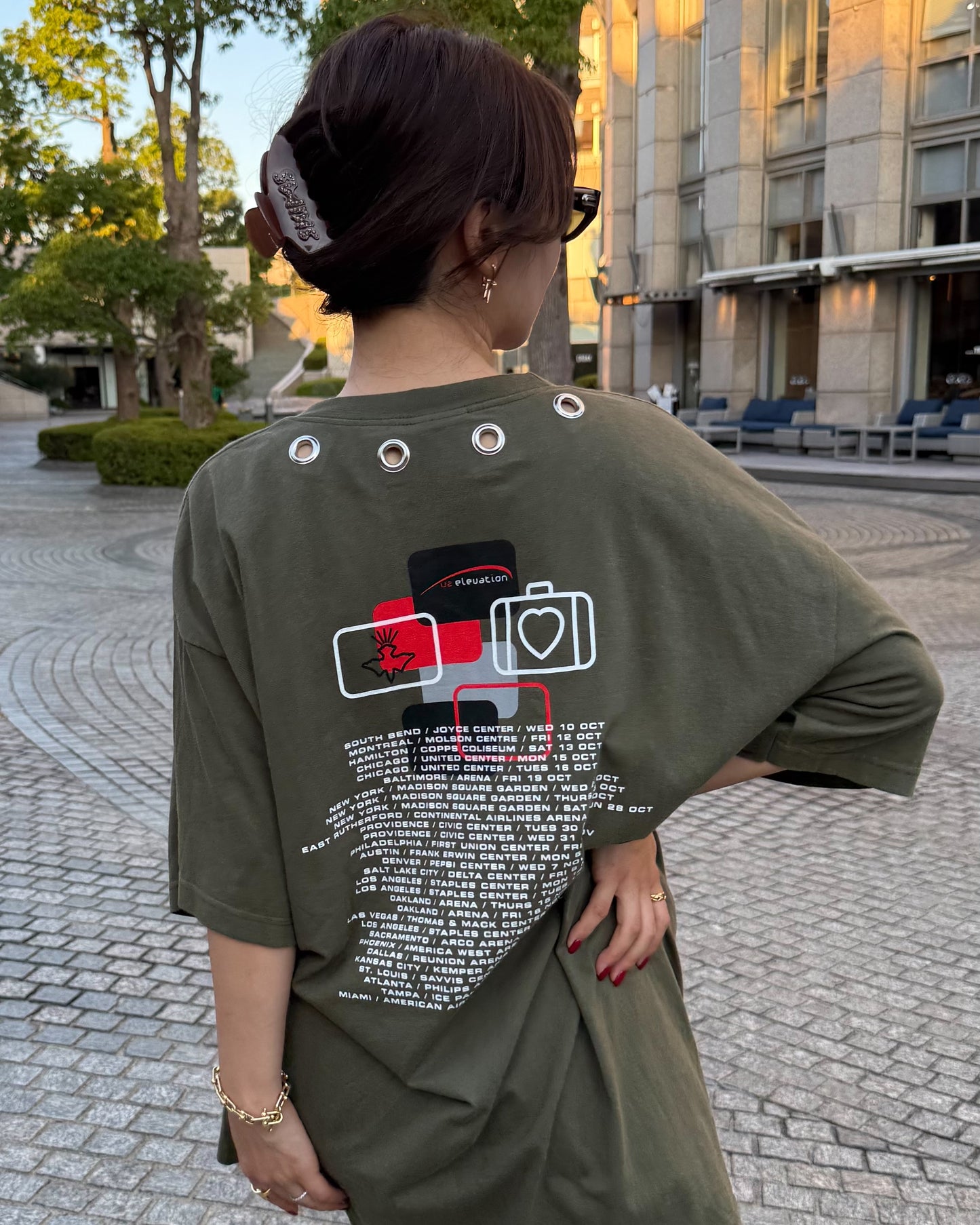 U2 Heart Stud Eyelet Tee