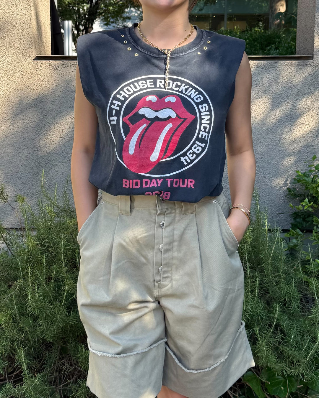 Rolling Lips Eyelet Tee