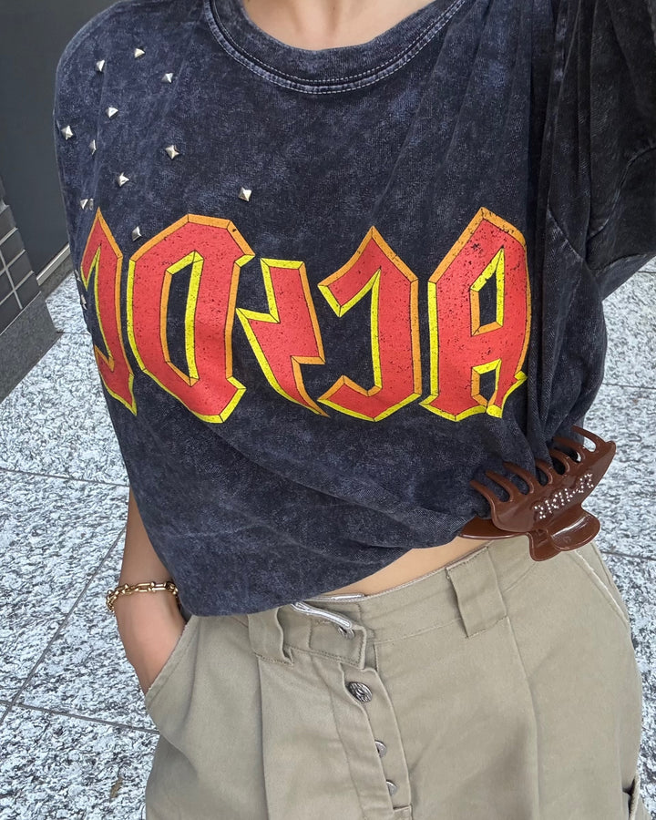 AC/DC STUDDED VINTAGE TEE