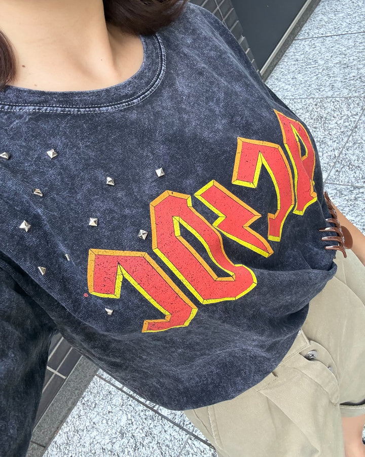 AC/DC STUDDED VINTAGE TEE