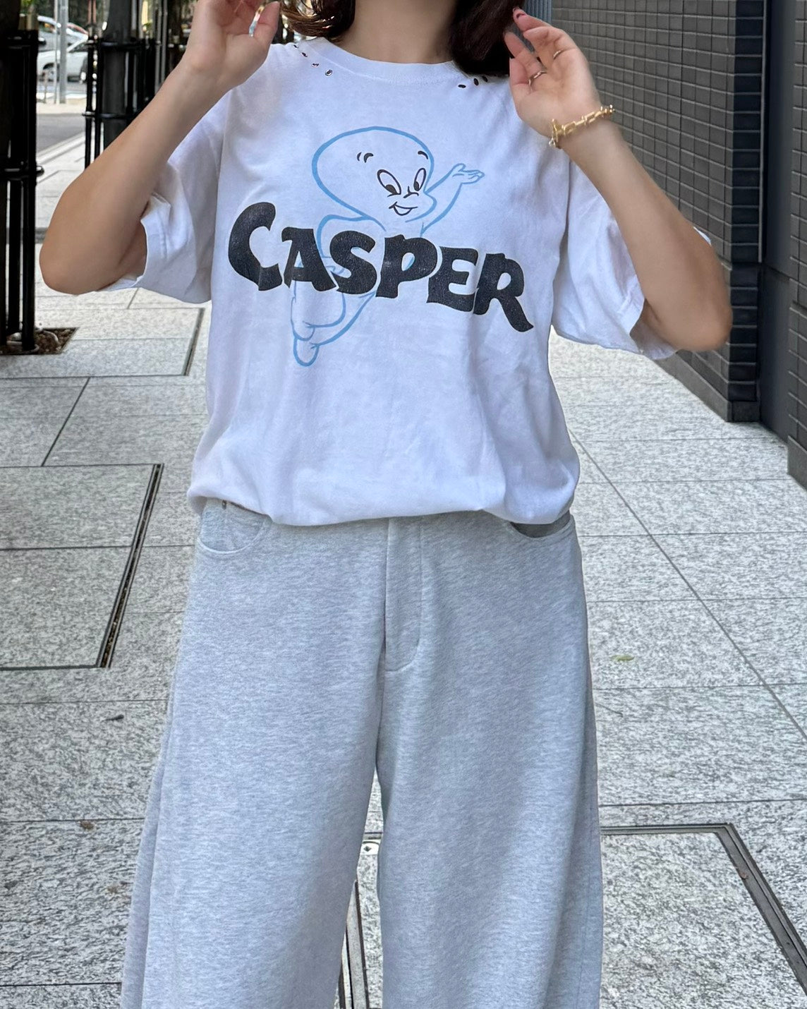 CASPER COLOR EYELET TEE
