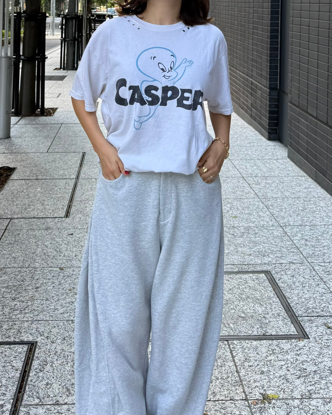 CASPER COLOR EYELET TEE