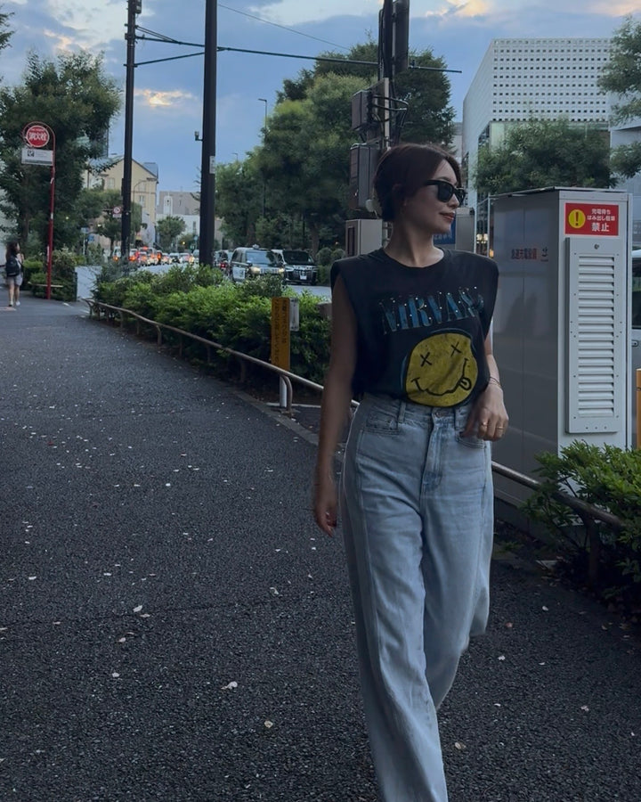NIRVANA SPARKLE SHOULDER REMAKE TEE