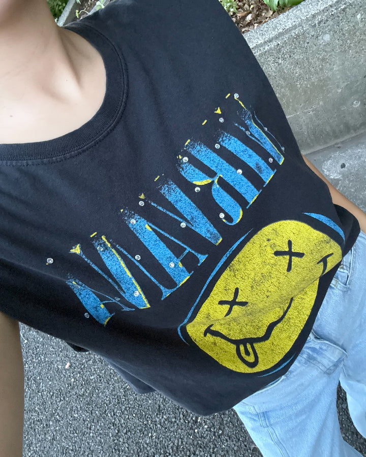 NIRVANA SPARKLE SHOULDER REMAKE TEE