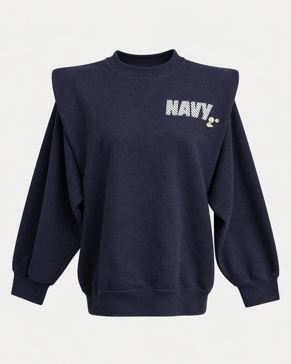 NAVY PEARL BIJOU GRACE SHOULDER SWEAT