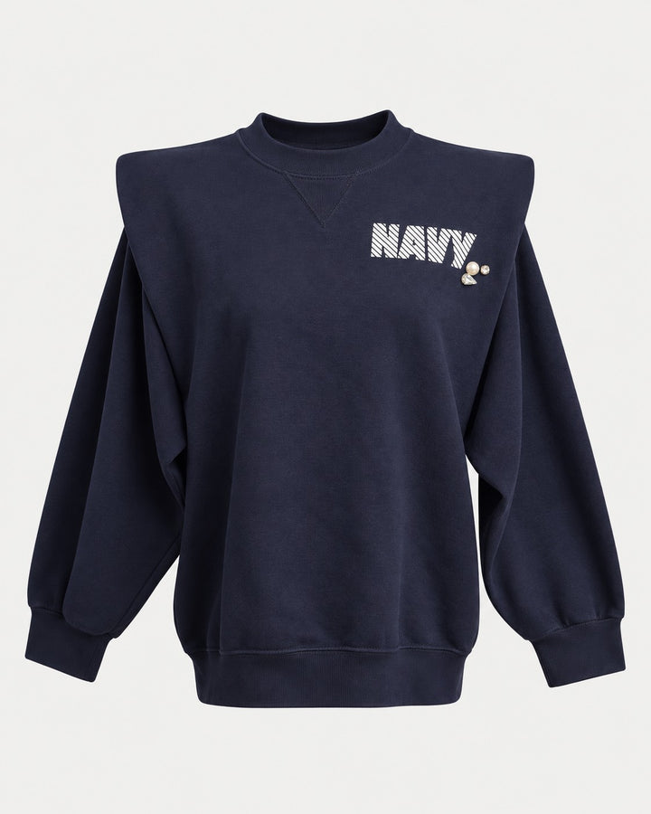NAVY PEARL BIJOU GRACE SHOULDER SWEAT