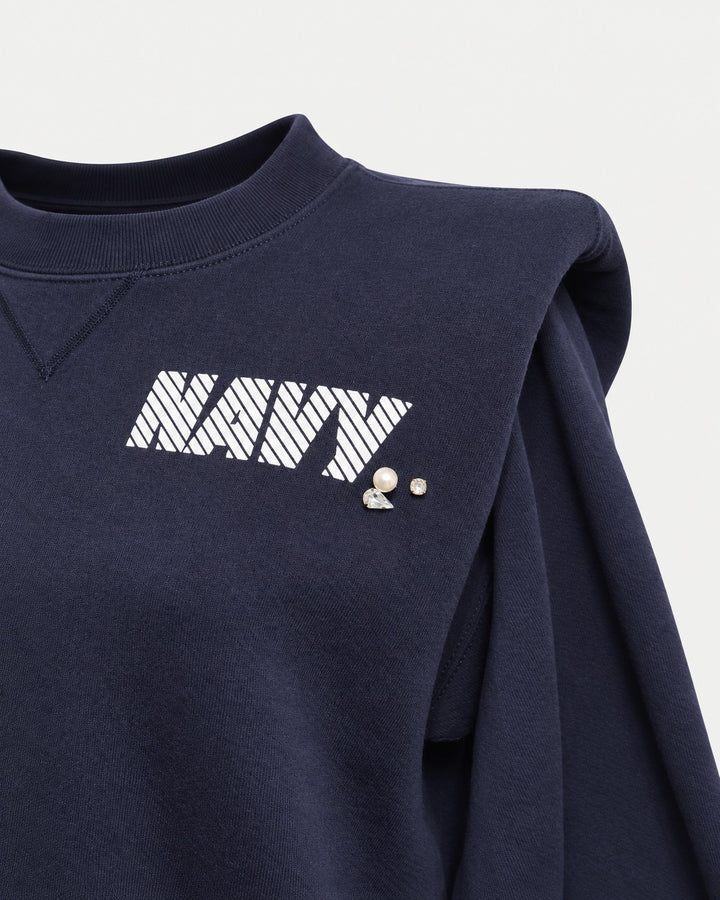 NAVY PEARL BIJOU GRACE SHOULDER SWEAT