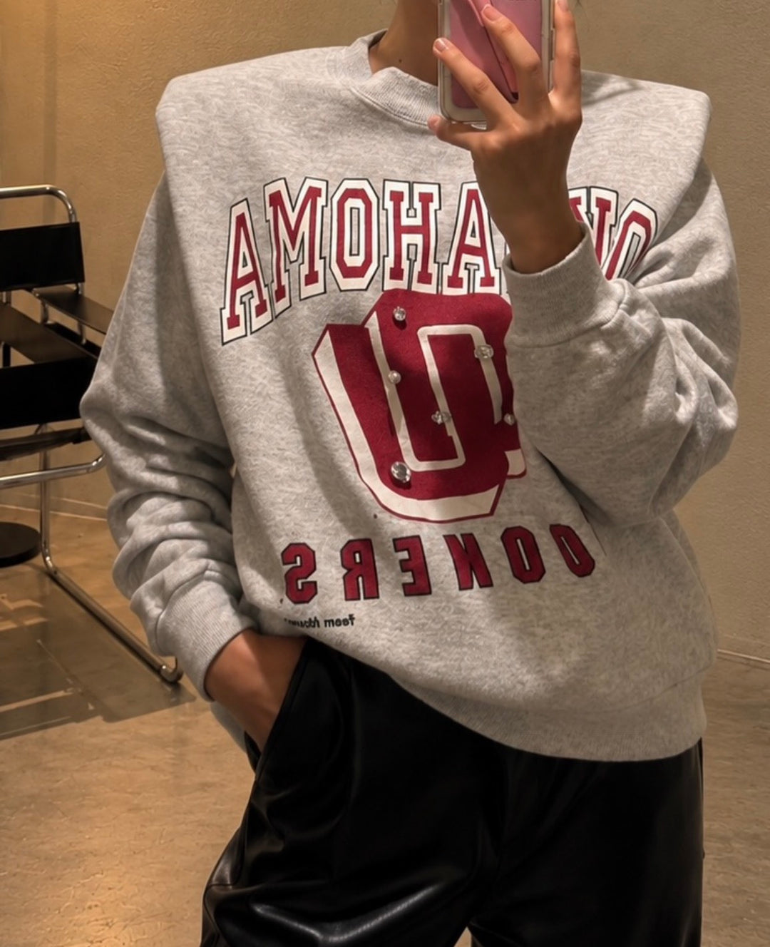 OKLAHOMA CLEAR BIJOU PEARL REMAKE SWEAT