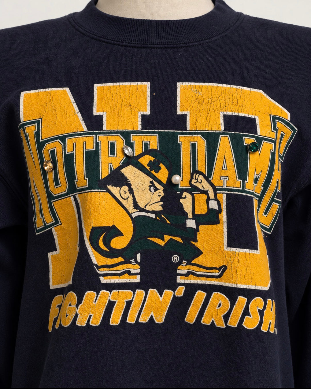 NOTRE DAME JEWEL SHOULDER SWEATSHIRT
