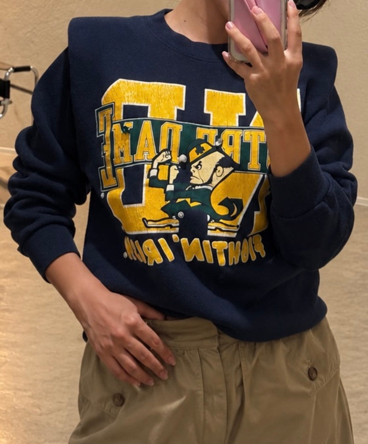 NOTRE DAME JEWEL SHOULDER SWEATSHIRT
