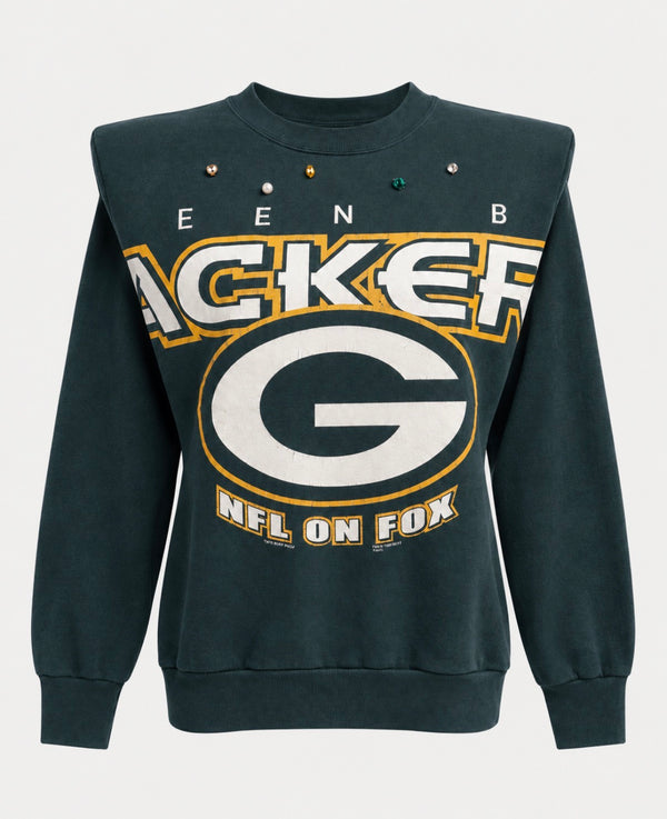 GREEN &amp; GOLD VINTAGE BIJOU REMAKE SWEAT