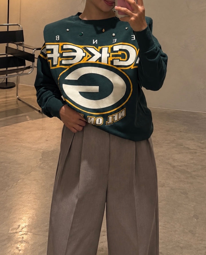 GREEN &amp;amp; GOLD VINTAGE BIJOU REMAKE SWEAT