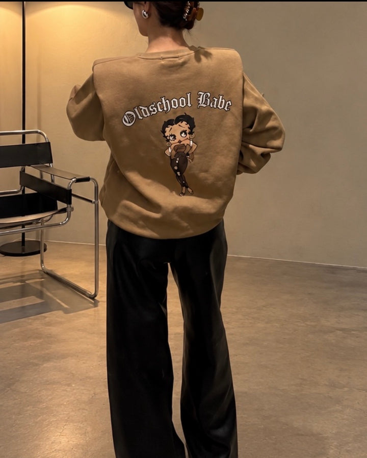 BETTY BOOP OLD SCHOOL BABE GRACE SHOULDER SWEAT